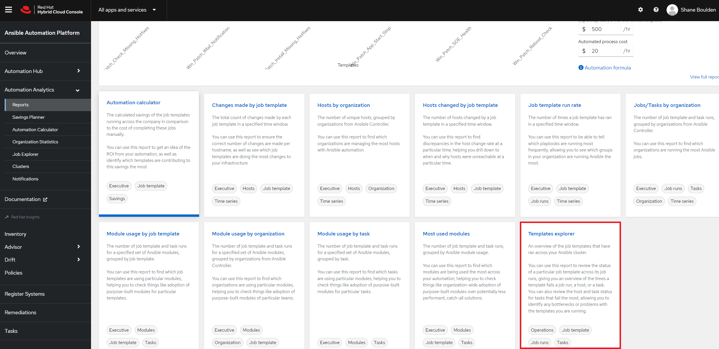 Templates explorer