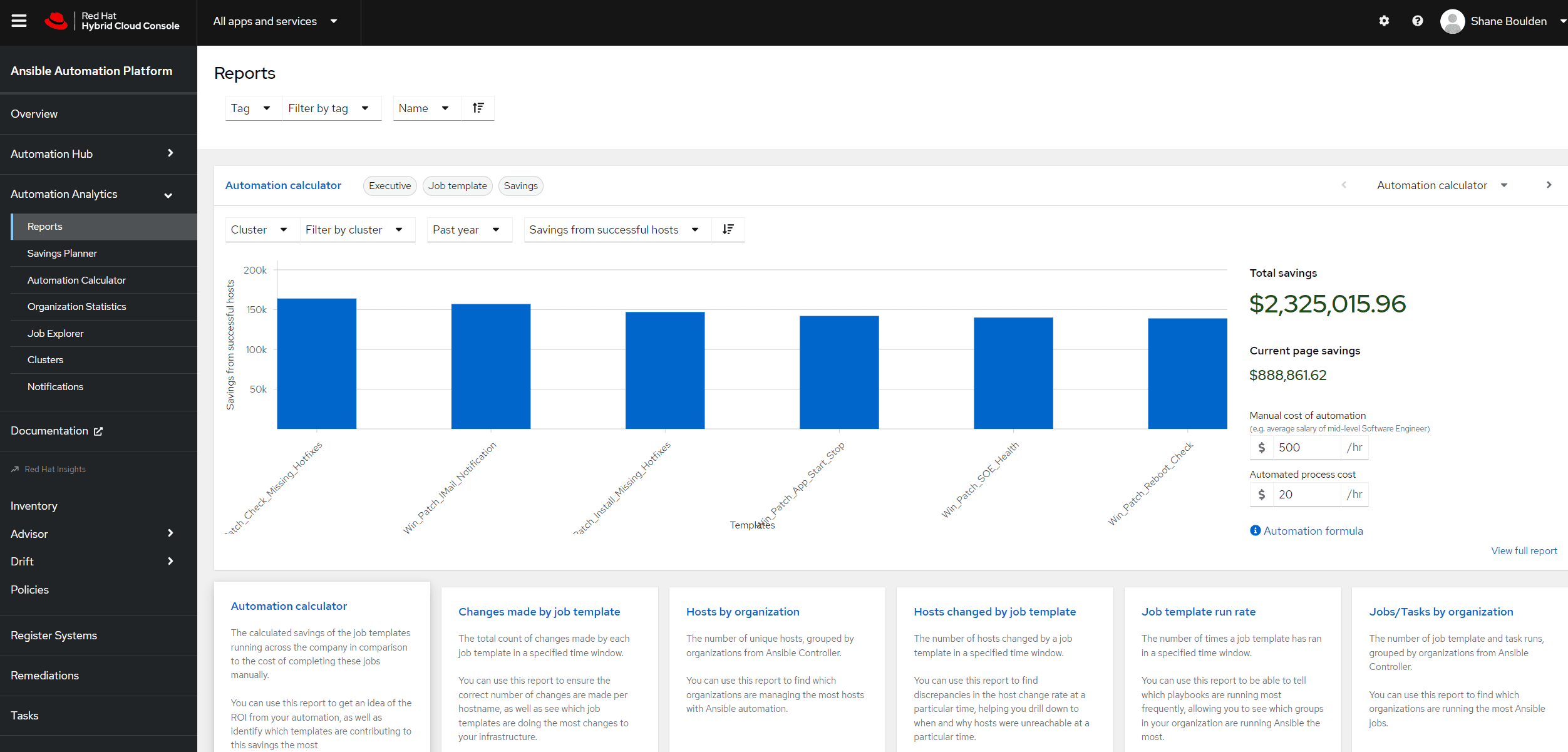 Ansible Automation Analytics