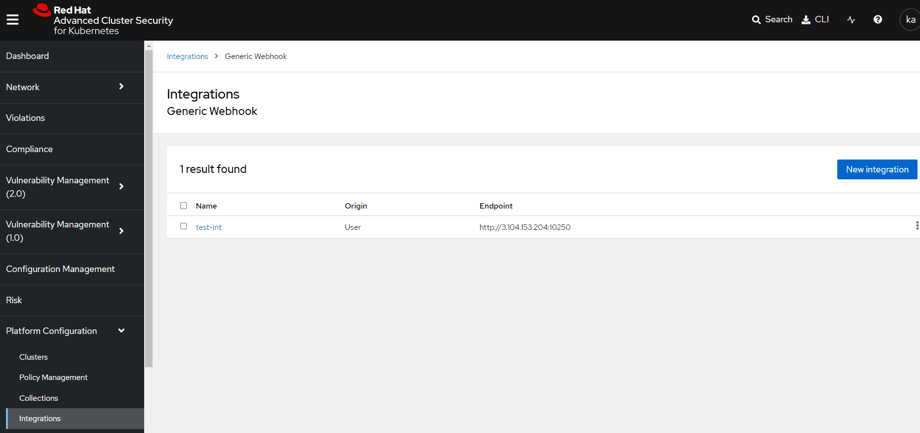 Webhook integration 1