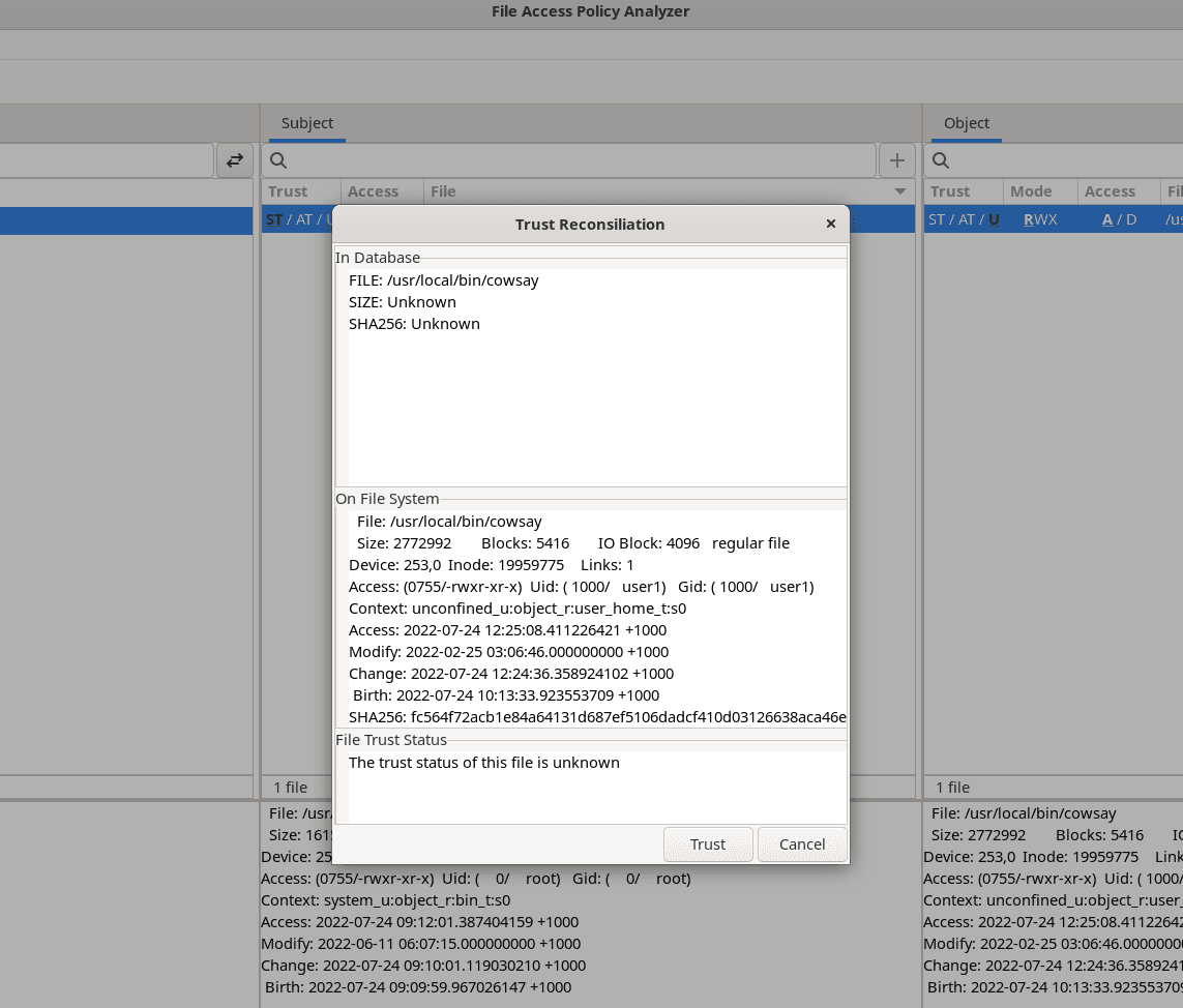 cowsay app trust