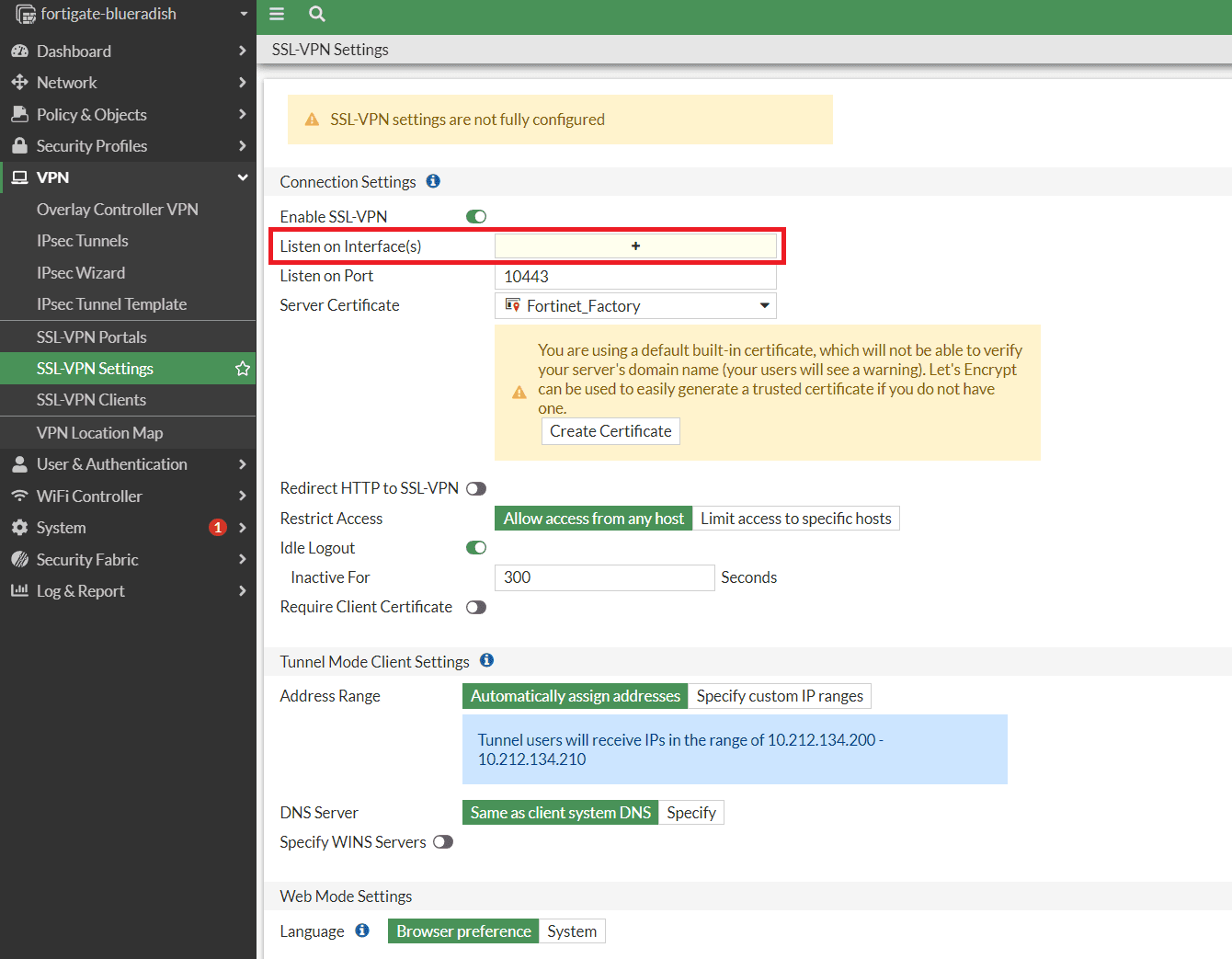 FortiGate SSL-VPN mitigated