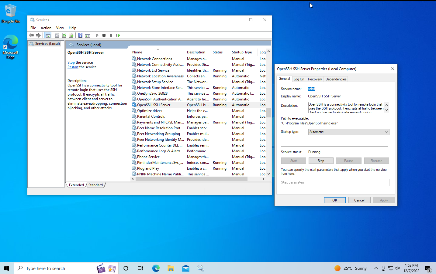 Windows 10 OpenSSH Server